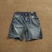 Men's Vintage Washed Denim Shorts - Relaxed Fit 5-Inch Inseam Straight Cut Distressed Casual Summer Shorts_mkmklike.com
