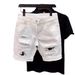 Men's Clothing Denim Shorts Men Ins Trend Summer New Style Scratched Casual Non Elastic Shorts_mkmklike.com