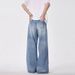 Men's High Street American Retro Washed Distressed Light Colored Jeans Loose Straight Leg Wide Leg Floor Length Drape Trendy Pants_mkmklike.com