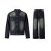 MYQ Vintage Wide-Leg Jeans Men's Spring And Autumn Loose Denim Jacket Korean Commuter Fashion Set_mkmklike.com