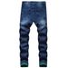 Men's Clothing Ripped Jeans Color Ripped Yarn Denim Trousers_mkmklike.com