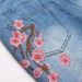 Men's Trendy Slim Fit Embroidered Ripped Flared Jeans High Street Style Washed Blue Trousers New Style_mkmklike.com