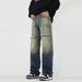 American High Street Workwear Men's Straight Wide Leg Jeans 2025 New Fashion Trend Ins Long Pants_mkmklike.com