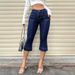 High Waist Cropped Flared Jeans Women's Slim Fit Denim Front Patch Pocket Design European American Style Summer New_mkmklike.com