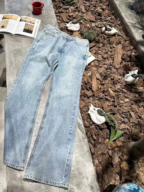 Men's Clothing Paris Bootcut Ice Blue Black Gray Natural Washed Flared Trousers Jeans_mkmklike.com