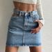 Women's Clothing Single Side Hollow Denim Skirt High Waist Slim Casual Hip Denim Skirt_mkmklike.com