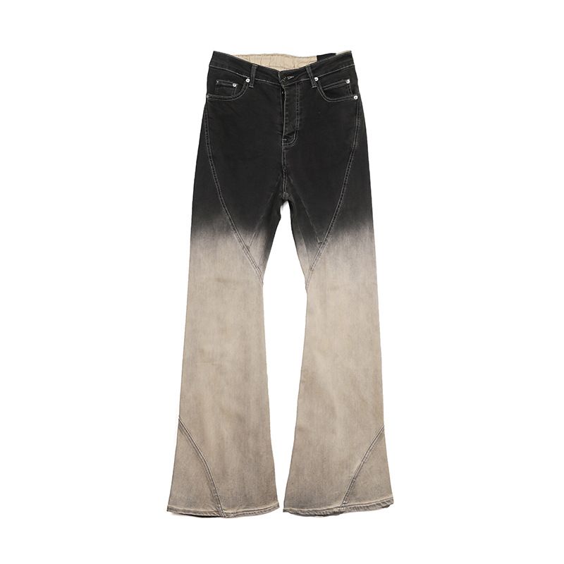 Men's Clothing Gradient Old Retro Stacked Flared Jeans_mkmklike.com