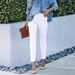 Women's Clothing White Skinny Jeans For Women Casual Solid Color Denim Jeans Regular Fit Spring/Autumn Summer Polyester_mkmklike.com