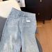 Women's Clothing Women's European Style Heavy Duty Rhinestone Straight Leg Jeans High Waisted Slim Fit Summer Slimming Hip Covering Floor Length Pants_mkmklike.com