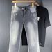 Men's Clothing Hot Selling Ink Splatter Ripped Flared Jeans, High Street Distressed Washed Long Pants, Straight Leg._mkmklike.com