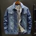 Autumn And Winter Fleece Thickened Denim Jacket Men's Korean Version Trend Loose Tooling Jacket Trendy Japanese Clothes_mkmklike.com