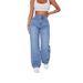Women's High-Waisted Straight Leg Jeans Casual Spring Autumn New Clothing_mkmklike.com