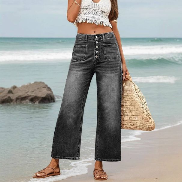 Women's Clothing Spring And Autumn New Jeans Loose Casual Versatile Simple Slim Straight Pants For Women_mkmklike.com
