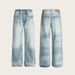 Vintage Washed Light Blue Straight Fit Jeans For Men - Classic Retro Style With Distressed Cat Whisker Details_mkmklike.com