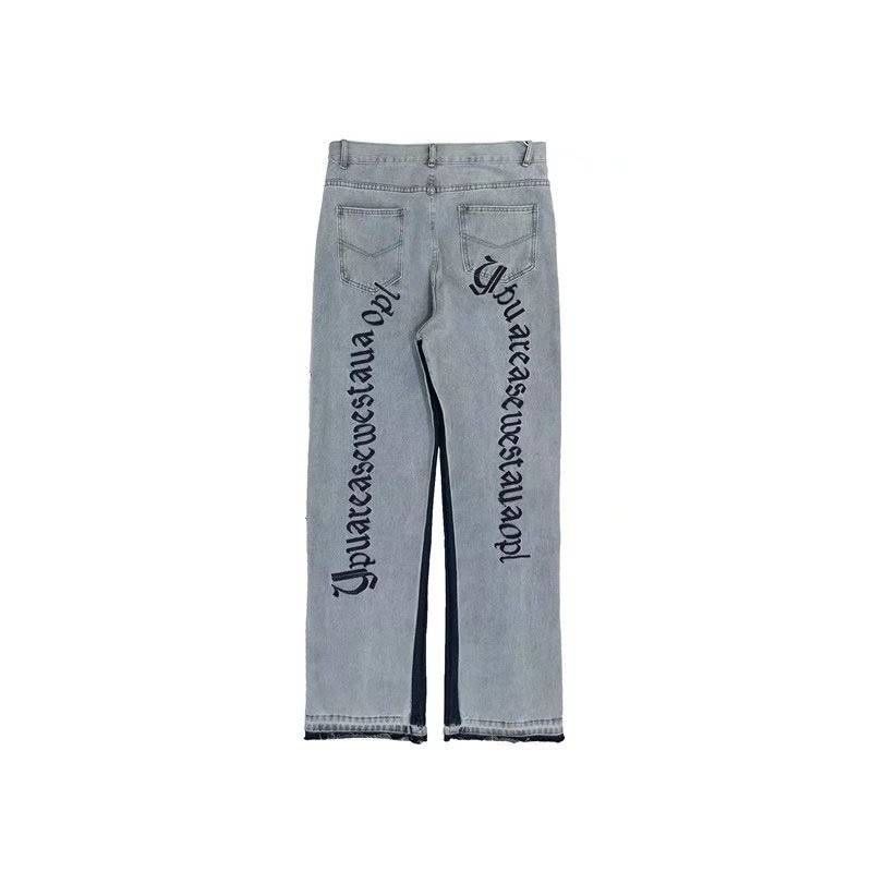 Men's Retro Style Loose Fit Denim Jeans Fashion Cropped Simple Design_mkmklike.com