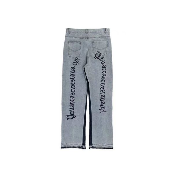 Men's Retro Style Loose Fit Denim Jeans Fashion Cropped Simple Design_mkmklike.com