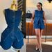 Best-selling Trendy Denim Sleeveless Top And Shorts Set For Europe And America_mkmklike.com