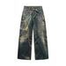 Candy Chain 3D Digital Printing Flower Men And Women Loose Straight Jeans_mkmklike.com