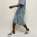 Men's Distressed Denim Capri Pants With Gradient Zipper - Relaxed Fit Vintage Washed Shorts For Casual Style_mkmklike.com