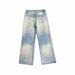Men's Clothing Vintage Washed Distressed Baggy Flare Cleanfit Denim Jeans For Men & Women - High Waisted Straight Leg Comfortable Cotton Casual Pants_mkmklike.com