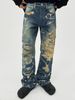 Men's Clothing Men's Vintage Denim Jeans Spring Summer Low Rise Tapered Leg Casual Fit Digital Print Boro Distressed Washed Redesigned_mkmklike.com