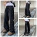 New Trendy Brand Loose Straight Black American High Street Style Jeans_mkmklike.com