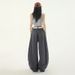 New Women's Dark Gray American Retro Pleated Loose Wide-leg Casual Trousers For Autumn_mkmklike.com