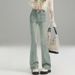 2025 Spring Summer New Flared Jeans Women's Bootcut Pants Slim Fit Versatile Stretch High Waist Floor-Length Bell-Bottom_mkmklike.com