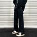 American Retro Washed And Old Jeans Men's Spring And Autumn High Street Ruffian Handsome Splicing Straight-leg Pants Loose And Versatile Long Pants_mkmklike.com