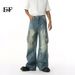 EF JEANS | 2025 Spring New European And American Style Hand-painted Graffiti Heavy Industry Multi-pocket Tooling Jeans Trendy Men_mkmklike.com
