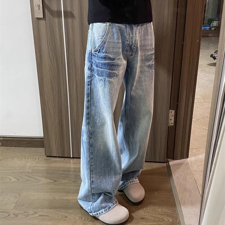 Men's Clothing Retro Style Men's Jeans, Spring Style, Cool And Stylish Straight Leg Flared Pants_mkmklike.com