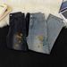 Men's Clothing Embroidered Jeans American Retro Embroidered Floral Jeans – High Street Fashion, Straight-Leg & Slight Flare, Unisex Vintage Denim_mkmklike.com