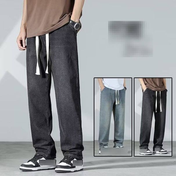 Men's Classic Straight Leg Jeans - High Street Vintage Style Casual Denim Pants For All Seasons_mkmklike.com