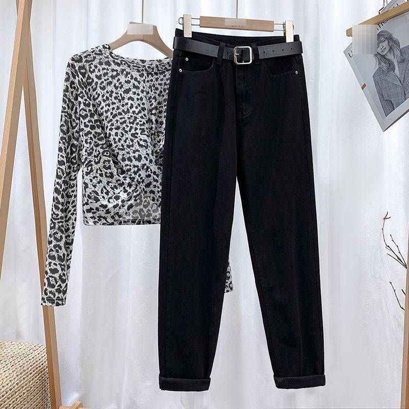 Women's High Waist Flared Jeans With Fleece Lining, Loose Fit Straight Leg, Slimming & Warm, Petite & Plus Size, Nine-Length, Retro Dad Pants_mkmklike.com