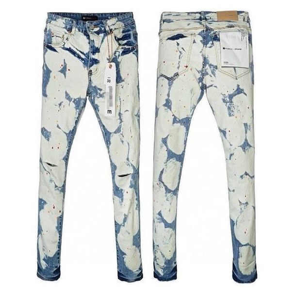 Ink Splashed Jeans For Men, New Trendy Brand, Ripped, Light Luxury, Elastic, Fashionable, Slim Fitting, Slim Fitting, Versatile Trousers_mkmklike.com