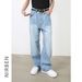 Men's Clothing color wide leg pants straight loose straight washed white jeans for men and women_mkmklike.com