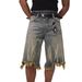 Men's Clothing Summer Fashion Brand Brushed Yellow Mud Dye Washed Old Denim Shorts Loose Cropped Version Pants Trendy_mkmklike.com