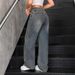 Women's Cross Border Trendy Jeans 2025 New Arrival Flowy, Loose Fit, High Waist, Slimming, Unique Long Pants_mkmklike.com