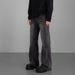 Men's Clothing High Street Men's Straight Leg Jeans Cleanfit Twill Lightning Crack Washed Slight Flare For Formal & Casual For Men_mkmklike.com