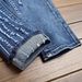Men's Clothing Blue Slim Fit Straight Leg Jeans For Men Stretch Multi Crafted Stylish Denim_mkmklike.com