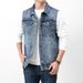 Men's Clothing Autumn Denim Vest Men Retro Trend Jacket Large Size Middle Aged Waistcoat Cotton Multi Pocket Vest Men_mkmklike.com