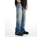 Men's Clothing American Style Gradient Washed Ripped Jeans Men's Retro Light Color Flared Hip Hop Casual Pants_mkmklike.com