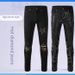 Men's Slim Fit Rhinestone Jeans - Trendy Stretch Denim Pants With Vintage Wash For Streetwear & Casual Style_mkmklike.com