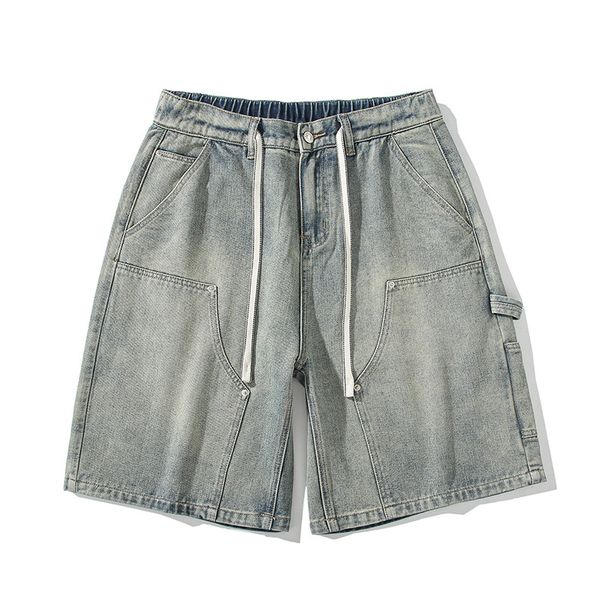 Men's Clothing Men's Wear & Archer0603 & Summer Lumberjack Denim Shorts Men's Ins American Loose Straight Casual Five Point Pants_mkmklike.com