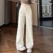 off White High Waist Wide Leg Jeans Slimming Patchwork Curved Scimitar Pants for Women Spring Autumn 2025 Style_mkmklike.com