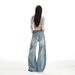 Light Blue Washed Straight-leg Jeans New Autumn Style, Slimming And Loose Wide-leg Pants For Tall Women, Versatile_mkmklike.com
