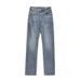 Men's Clothing High Street Washed Black Jeans Straight Slim Fit Flared Retro Distressed Trousers_mkmklike.com