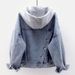 Women's Oversized Denim Jacket With Hood - Stylish Long Sleeve Casual Coat (Classic Blue) | S/M/L/Xl/2xl/3xl_mkmklike.com