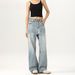LKTM Washed Light Color Jeans Loose Fit Flared Pants Midweight Polyester Versatile Men's And Women's Wear American High Street Style_mkmklike.com