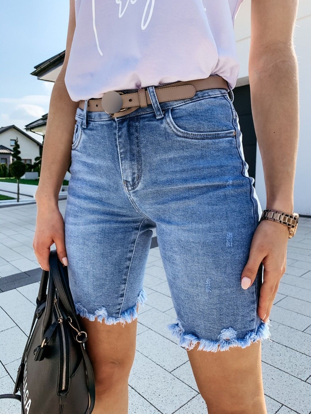 Women's Clothing Summer New Denim Ripped Five Point Pants Fashion Furry Edge Fringed Jeans For Women_mkmklike.com